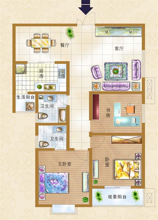 華融國(guó)際水岸B戶型